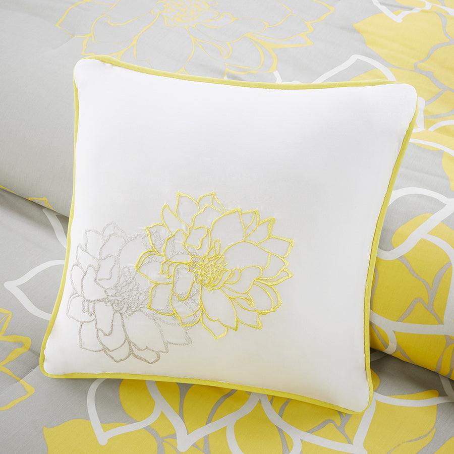 Lola Transitional 6 Piece Printed Duvet Cover Set King/Cal King Yellow Olliix.com