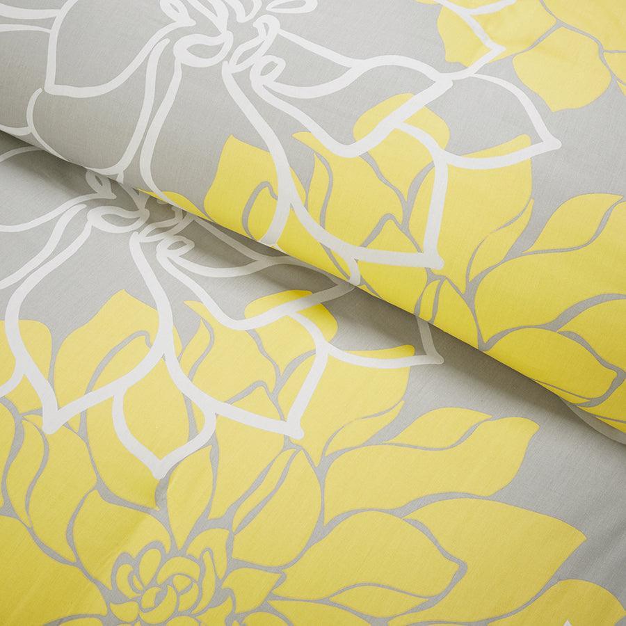 Lola Transitional 6 Piece Printed Duvet Cover Set King/Cal King Yellow Olliix.com