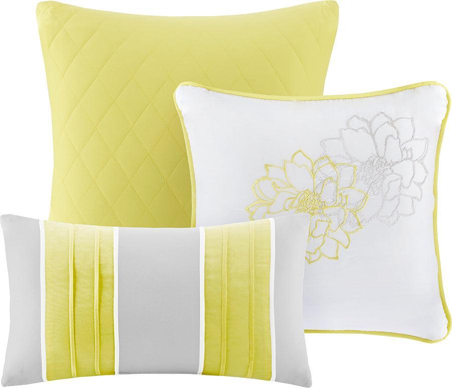 Lola Transitional 6 Piece Printed Duvet Cover Set King/Cal King Yellow Olliix.com