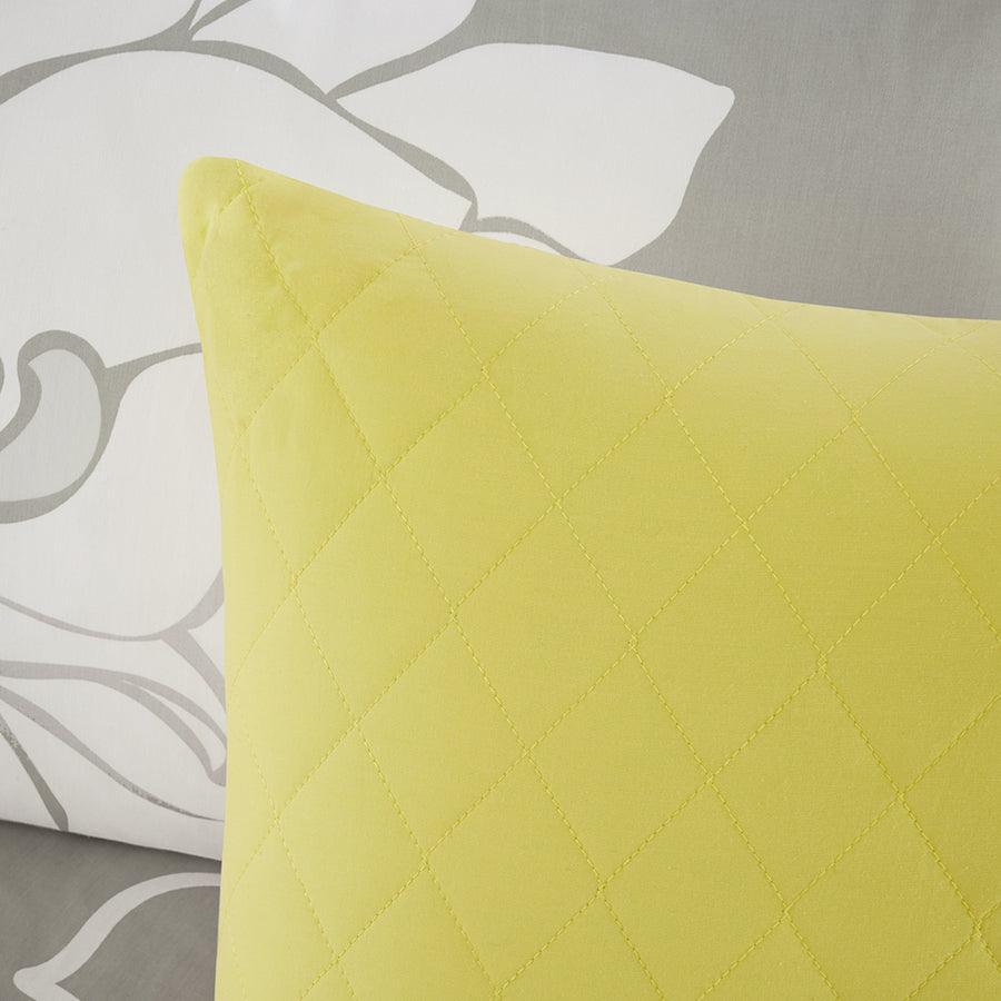 Lola Transitional 6 Piece Printed Duvet Cover Set King/Cal King Yellow Olliix.com