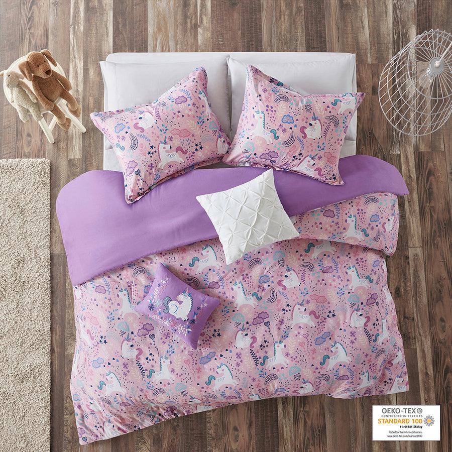 Lola Twin Unicorn Cotton Duvet Cover Set Pink Olliix.com