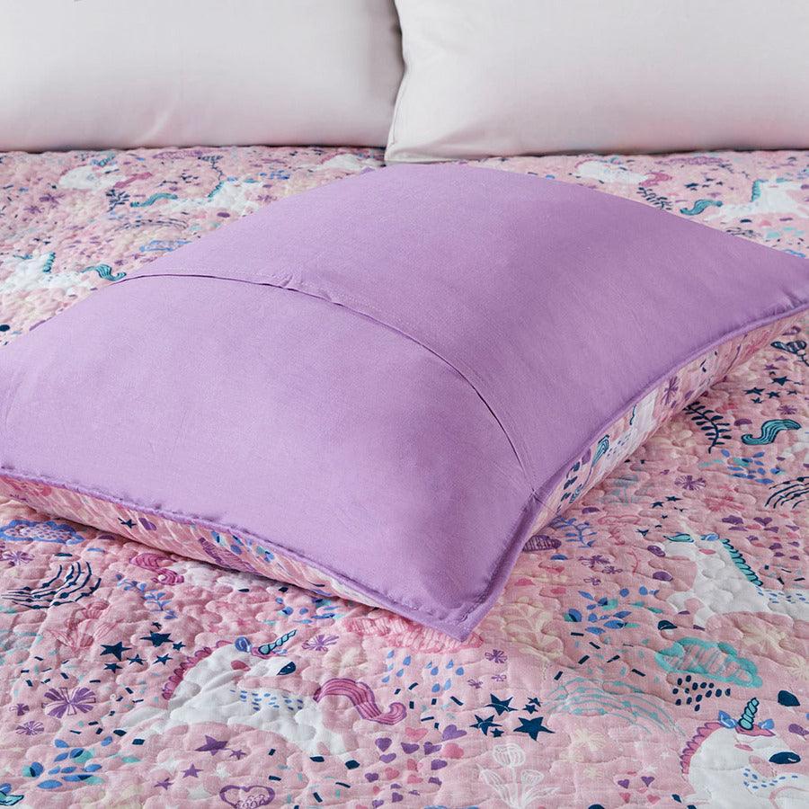 Lola Twin Unicorn Cotton Reversible Coverlet Set Pink Olliix.com