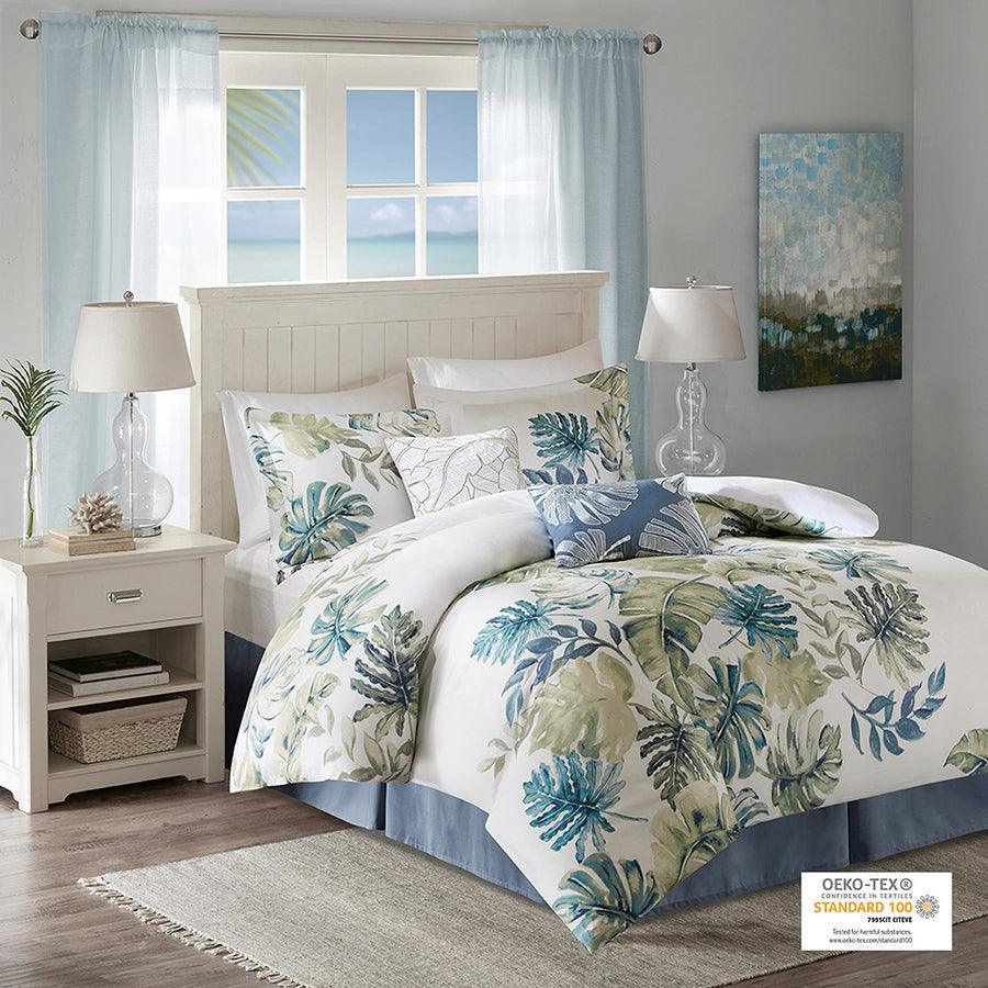 Lorelai Casual Cotton Printed 6 Piece Comforter Set in Multi King Olliix.com