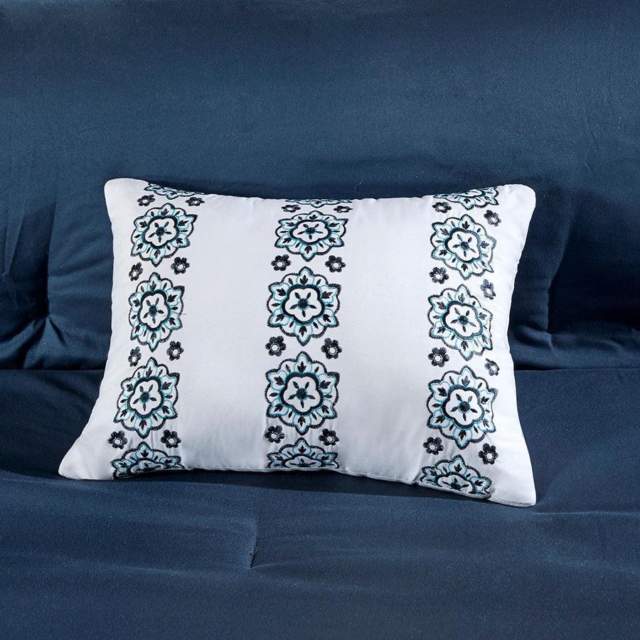 Loretta 20 " D Comforter and Sheet Set Navy Queen Olliix.com