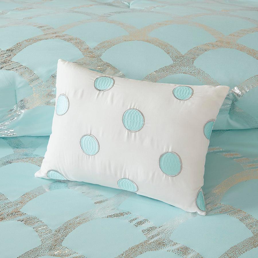 Lorna 20 " D Comforter and Sheet Set Aqua Queen Olliix.com