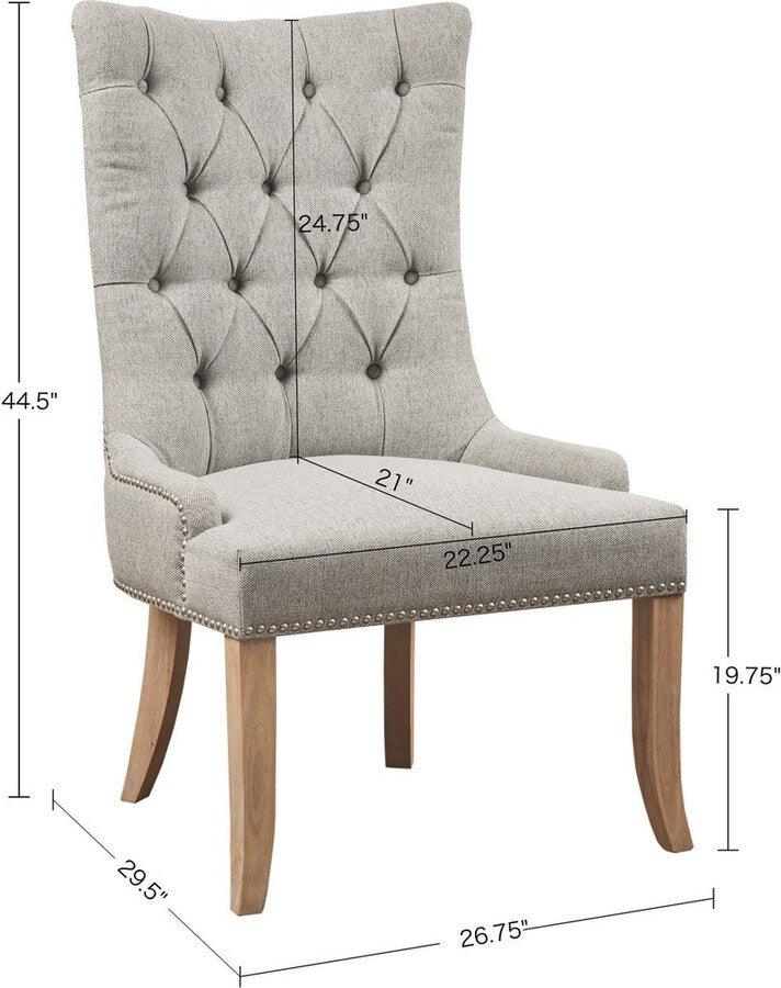 Lucas Button Tufted Captain Accent Chair Light Gray Olliix.com