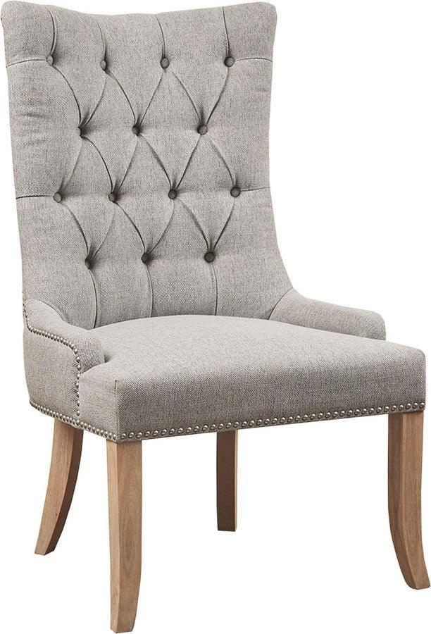 Lucas Button Tufted Captain Accent Chair Light Gray Olliix.com