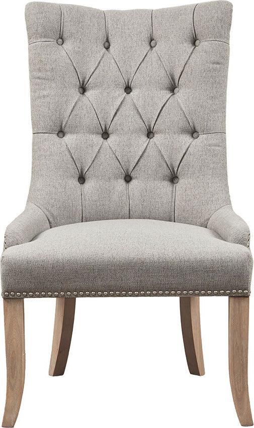 Lucas Button Tufted Captain Accent Chair Light Gray Olliix.com