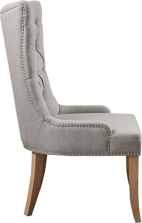 Lucas Button Tufted Captain Accent Chair Light Gray Olliix.com