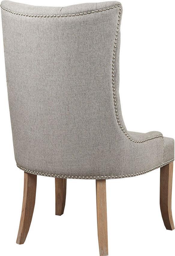 Lucas Button Tufted Captain Accent Chair Light Gray Olliix.com