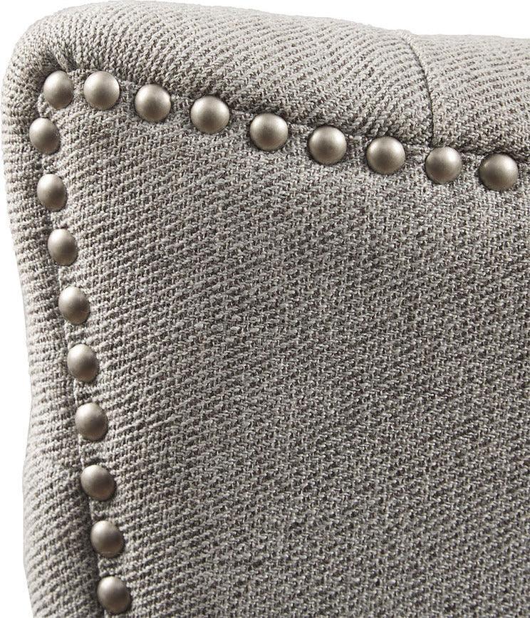 Lucas Button Tufted Captain Accent Chair Light Gray Olliix.com