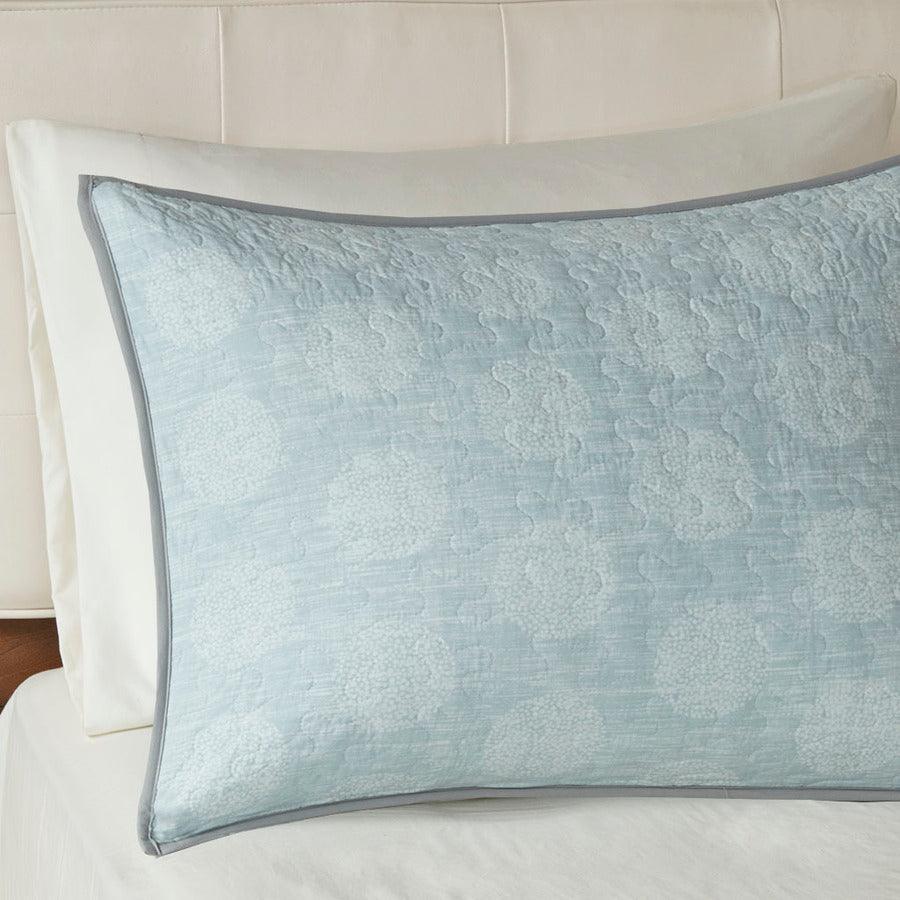 Lucinda King/California King 6 Piece Reversible Cotton Sateen Coverlet Set Seafoam Olliix.com