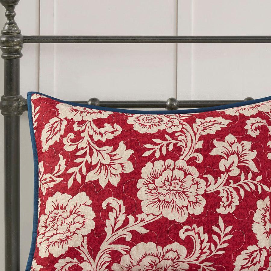 Lucy King/California King 6 Piece Cotton Twill Reversible Coverlet Set Red Olliix.com