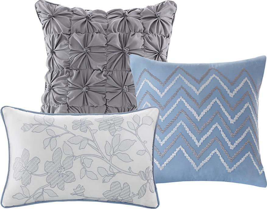 Luna King/California King 6 Piece Reversible Coverlet Set Blue Olliix.com