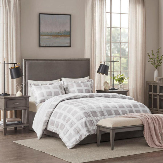 Mae Casual| Plush Comforter Set Gray Twin Olliix.com