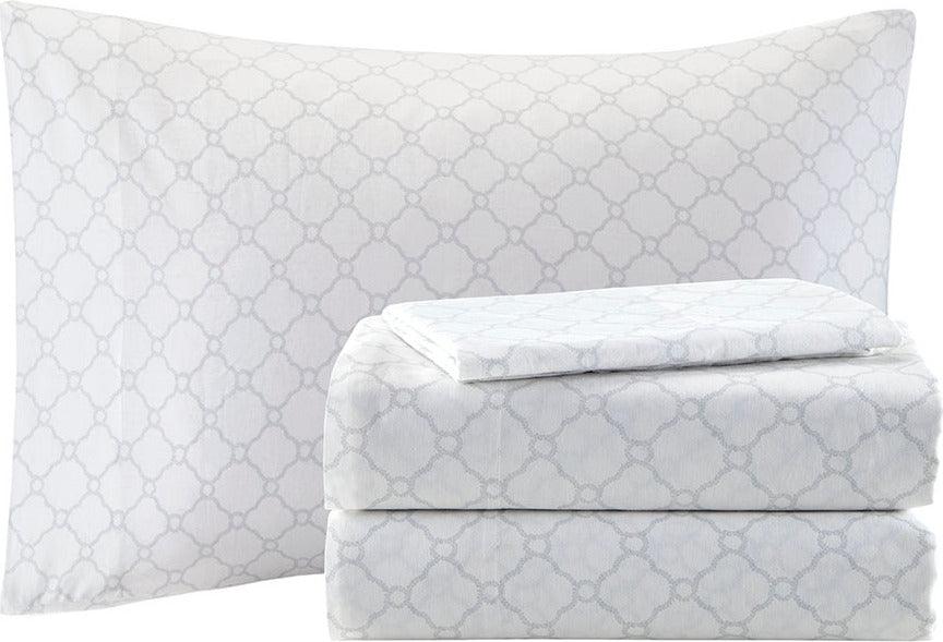 Maible Transitional Complete Comforter and Cotton Sheet Set Blush | Gray Cal King Olliix.com