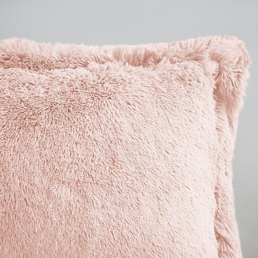 Malea Casual Shaggy Fur Duvet Cover Set Full/Queen Blush Olliix.com