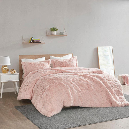 Malea Full/Queen Comforter (Set) Blush Olliix.com