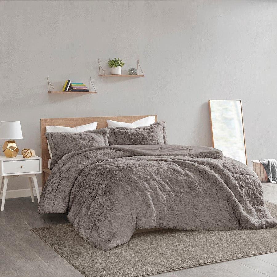 Malea Full/Queen Comforter (Set) Gray Olliix.com