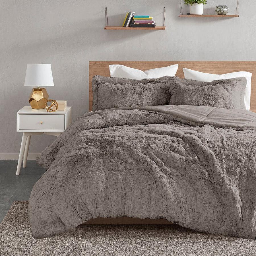 Malea Full/Queen Comforter (Set) Gray Olliix.com