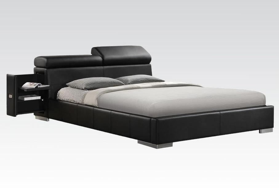 Acme Manjot King Upholstered Bed in Black 20747EK ACME East