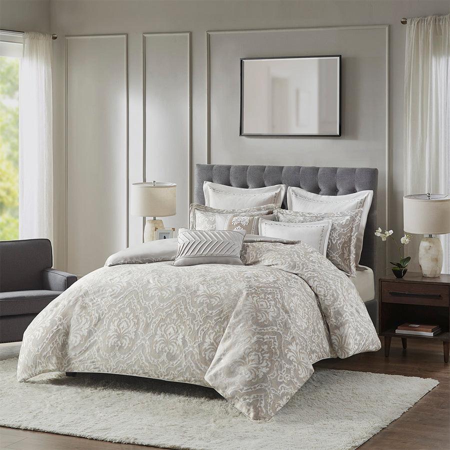 Manor Casual Comforter Set Gray King Olliix.com