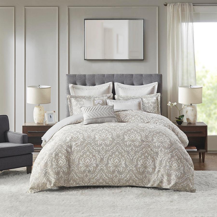 Manor Casual Comforter Set Gray King Olliix.com