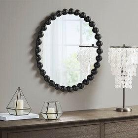 Marlowe Round Wall Decor Mirror Black Olliix.com