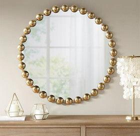 Marlowe Round Wall Decor Mirror Gold Olliix.com