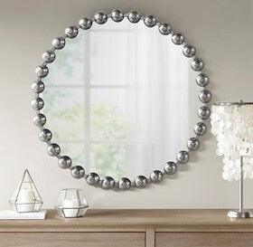 Marlowe Round Wall Decor Mirror Silver Olliix.com