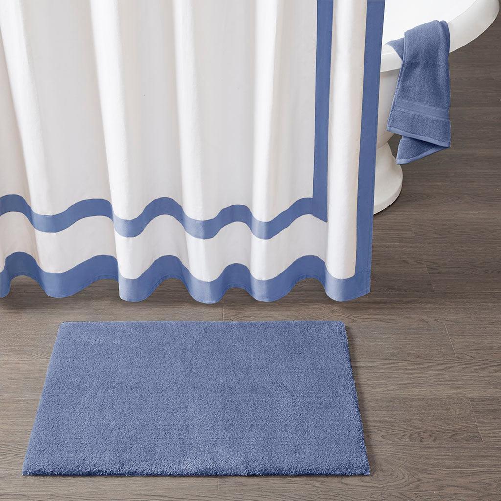 Marshmallow 20x24" Bath Rug Navy Olliix.com