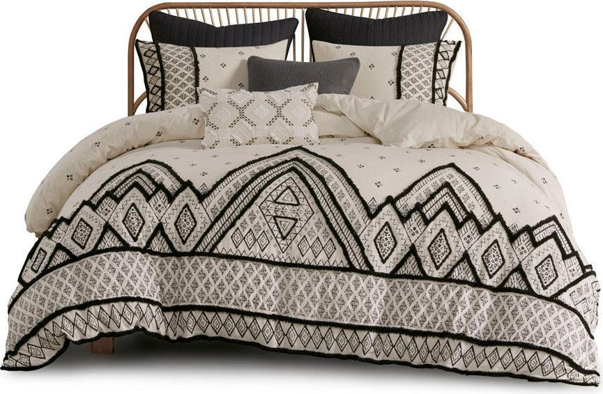 Marta 3 Piece Flax And Cotton Blended Comforter Set Natural King Olliix.com