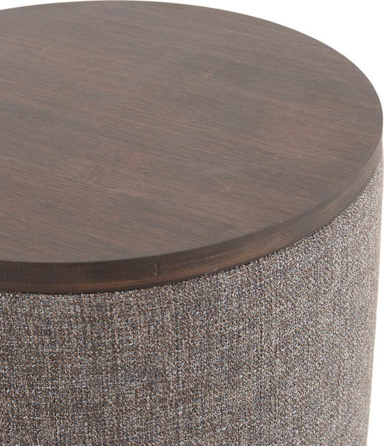 Marta Storage Round Ottoman Walnut Olliix.com