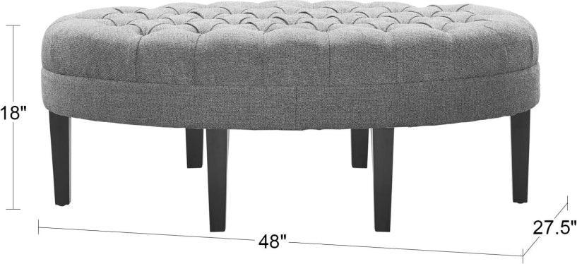 Martin Contemporary Surfboard Tufted Ottoman 48W x 27.5D x 18H Brown Multicolor Olliix.com