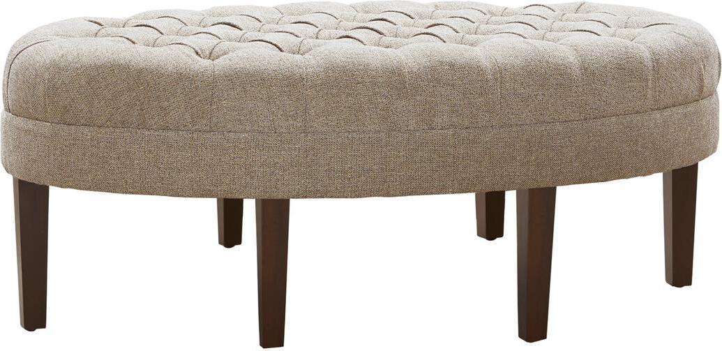 Martin Modern Surfboard Tufted Ottoman 48W x 27.5D x 18H Linen Olliix.com