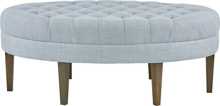 Martin Modern/Contemporary Surfboard Tufted Ottoman 48"W x 27.5"D x 18"H Dusty Blue Olliix.com