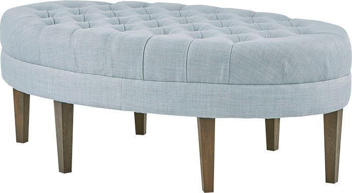 Martin Modern/Contemporary Surfboard Tufted Ottoman 48"W x 27.5"D x 18"H Dusty Blue Olliix.com