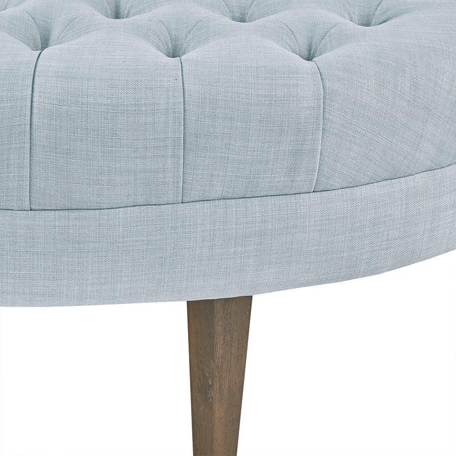 Martin Modern/Contemporary Surfboard Tufted Ottoman 48"W x 27.5"D x 18"H Dusty Blue Olliix.com