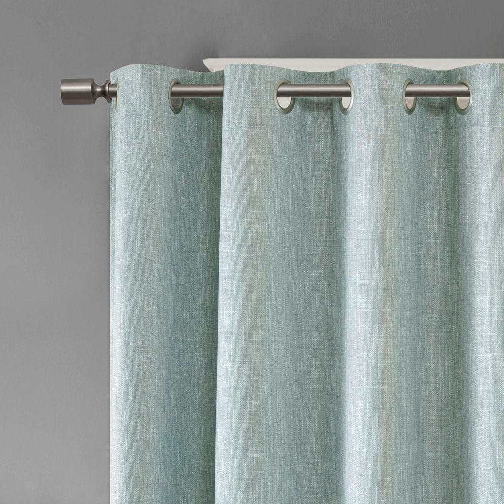 Maya 100 H Printed Heathered Blackout Patio Panel Aqua Olliix.com