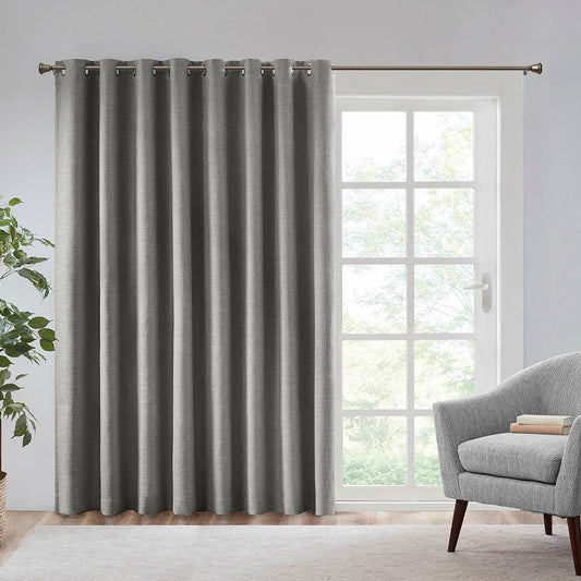 Maya 100 H Printed Heathered Blackout Patio Panel Gray Olliix.com