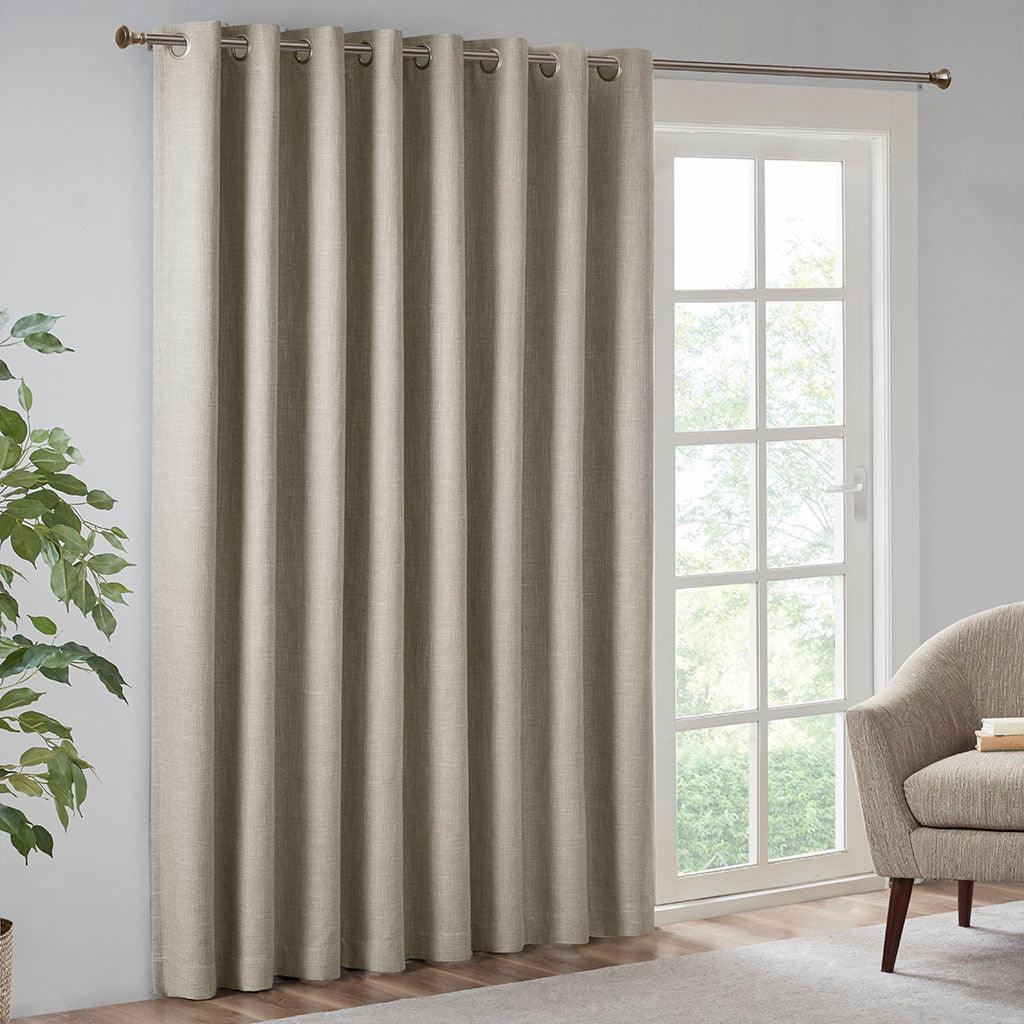 Maya 100 H Printed Heathered Blackout Patio Panel Taupe Olliix.com