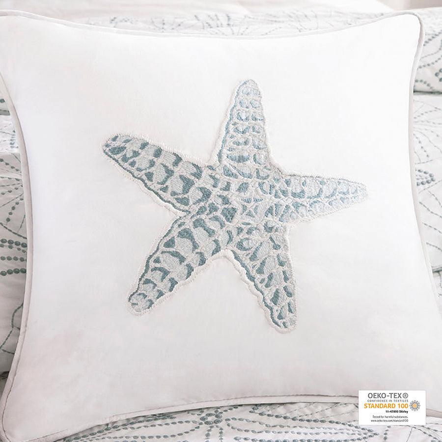 Maya Coastal Bay Square Pillow 16x16" White Olliix.com