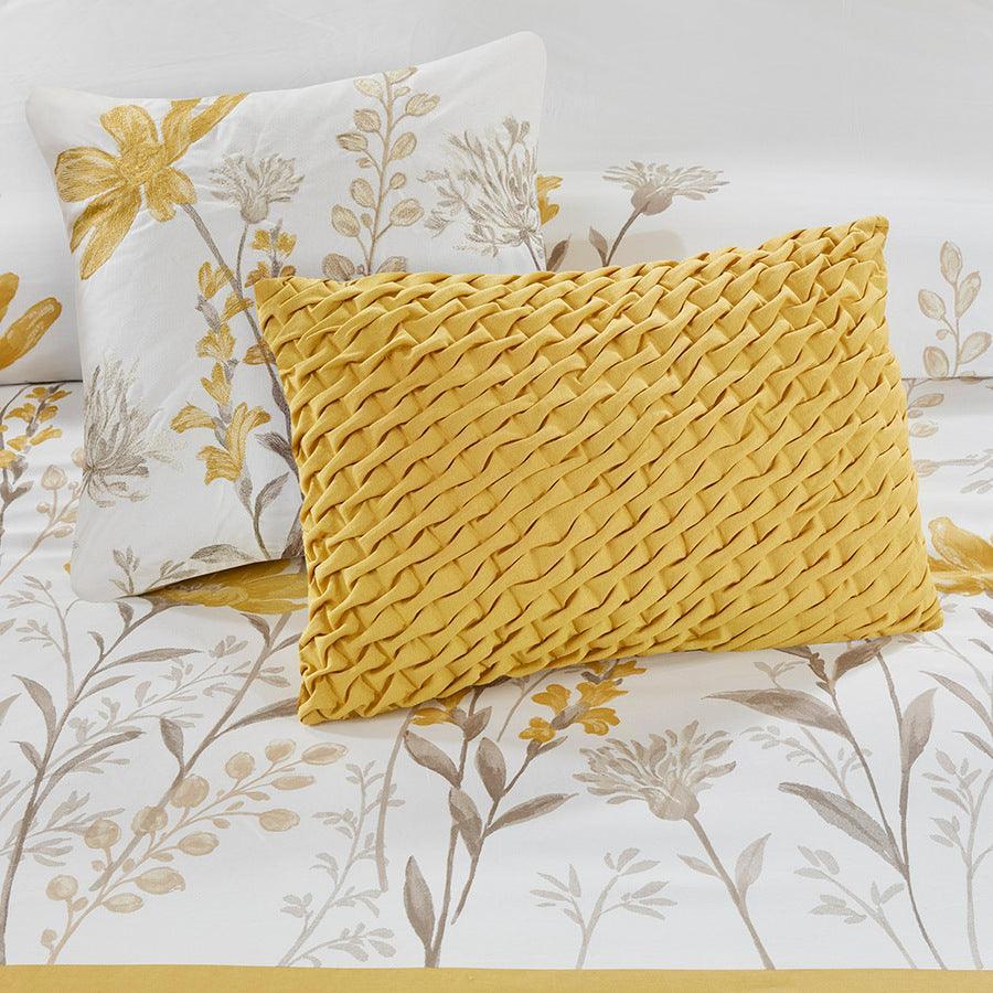 Meadow King/California King 5 Piece Cotton Comforter Set Yellow Olliix.com