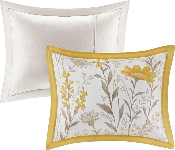 Meadow King/California King 5 Piece Cotton Comforter Set Yellow Olliix.com