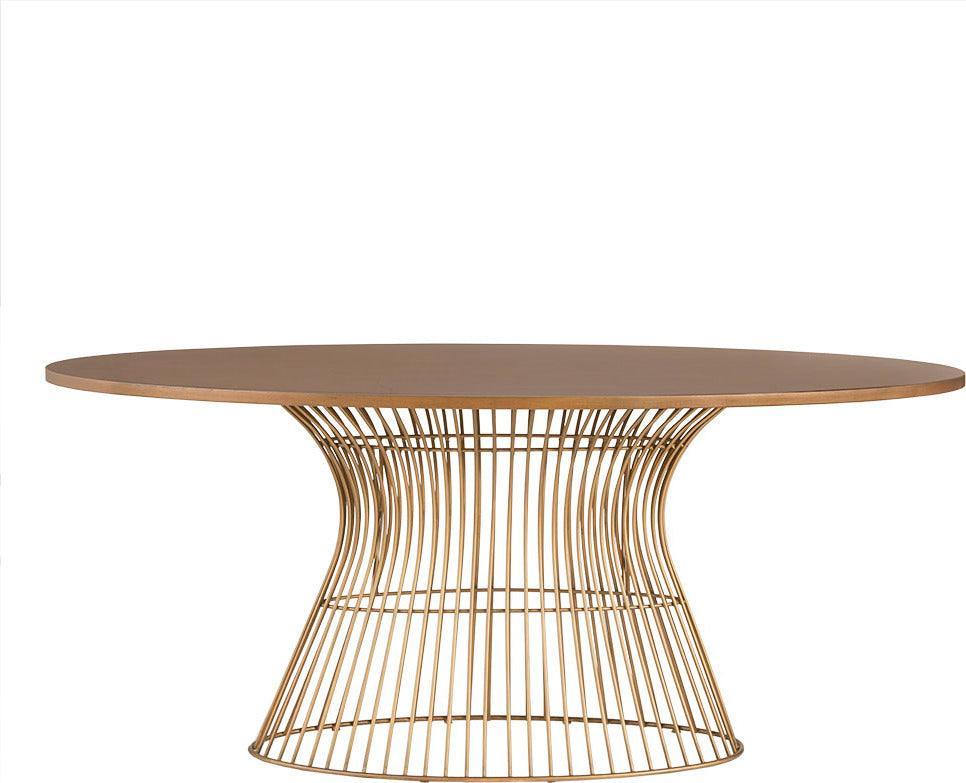 Mercer Mid-Century Oval Dining Table 70x38.25x30H" Bronze Olliix.com