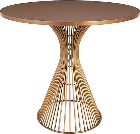 Mercer Mid-Century Oval Dining Table 70x38.25x30H" Bronze Olliix.com