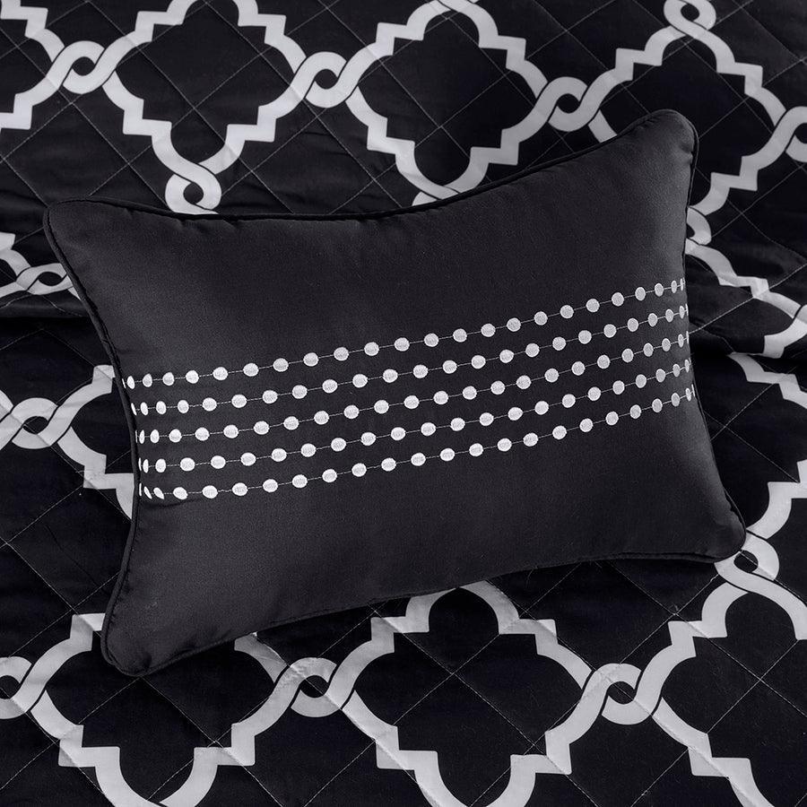 Merritt Transitional 4 Piece Reversible Coverlet Set King/Cal King Black Olliix.com