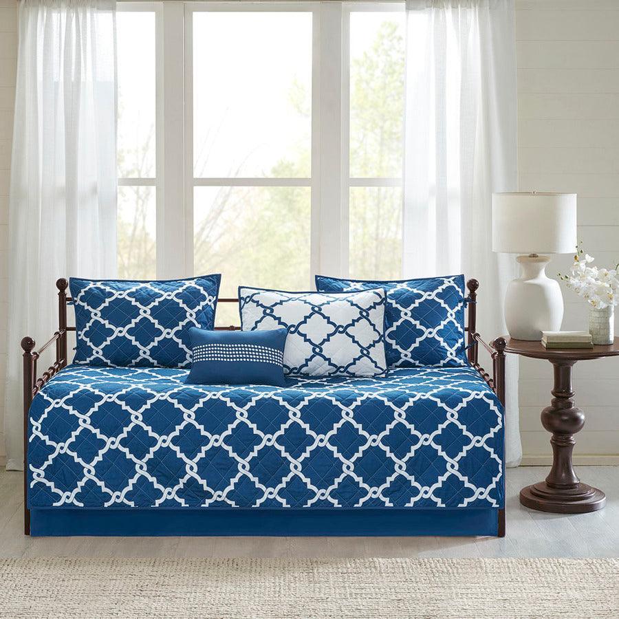 Merritt Transitional 6 Piece Reversible Daybed Set Navy Olliix.com