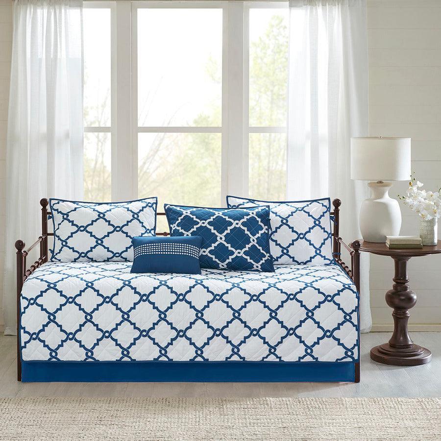 Merritt Transitional 6 Piece Reversible Daybed Set Navy Olliix.com