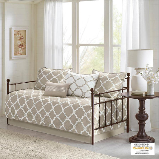 Merritt Transitional 6 Piece Reversible Daybed Set Taupe Olliix.com